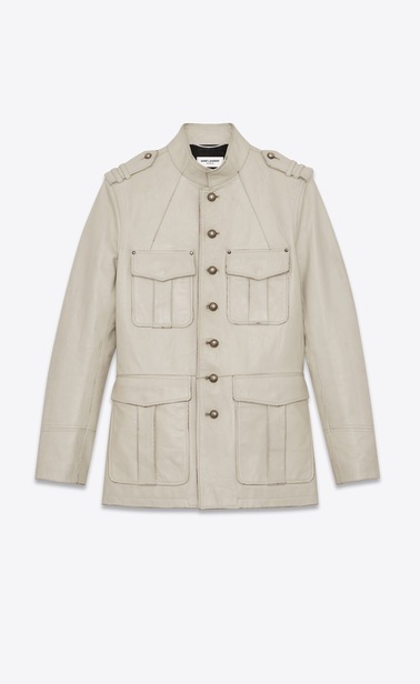 Safari jacket in vintage crinkled leather